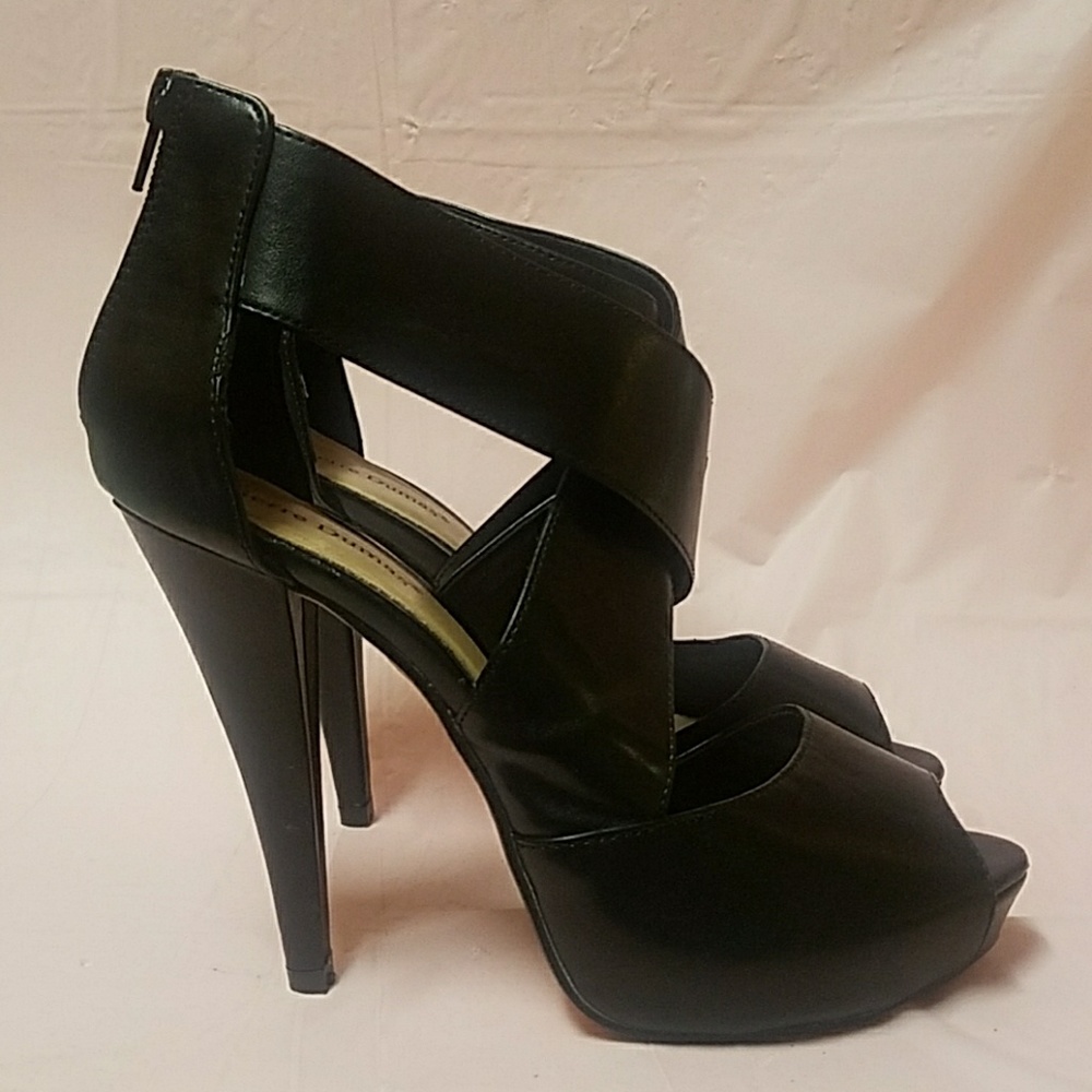 Pierre Dumas Black Strappy Stilettos EUC